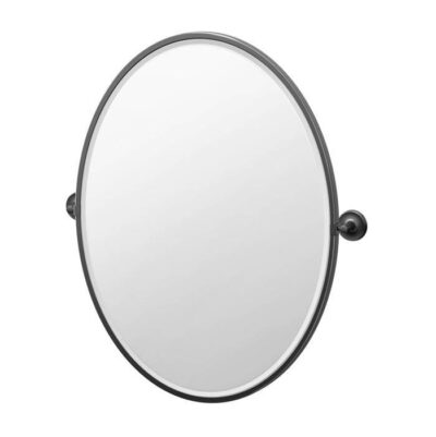 Gatco Designer II 33''H Framed Oval Mirror Matte Black