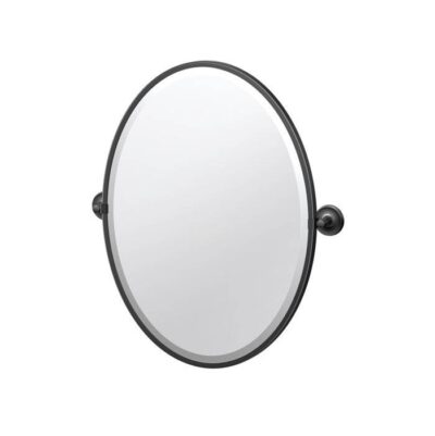 Gatco Designer II 27.5''H Framed Oval Mirror Matte Black