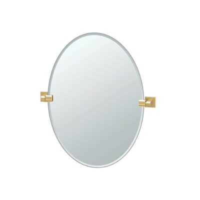 Gatco Elevate 26.5''H Frameless Oval Mirror, Brushed Brass