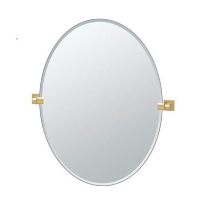 Gatco Elevate 32''H Frameless Oval Mirror Brushed Brass