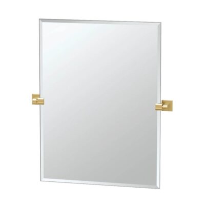 Gatco Elevate 31.5''H Frameless Rectangle Mirror, Brushed Brass