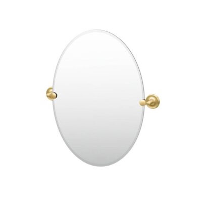 Gatco Designer II 26.5''H Frameless Oval Mirror Brushed Brass