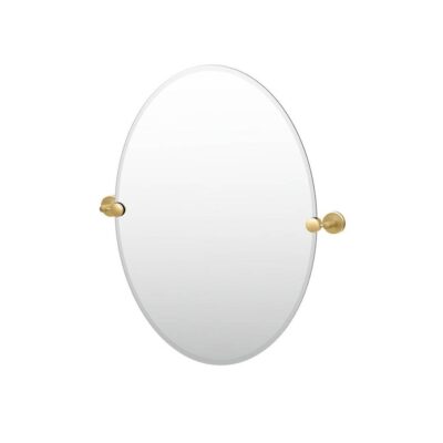 Gatco Latitude 26.5''H Frameless Oval Mirror Brushed Brass