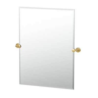Gatco Latitude 31.5''H Frameless Rectangle Mirror Brushed Brass
