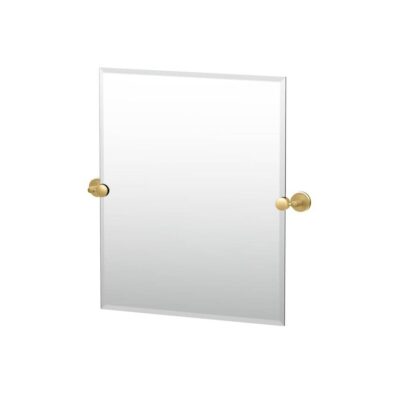 Gatco Latitude 24''H Frameless Rectangle Mirror, Brushed Brass