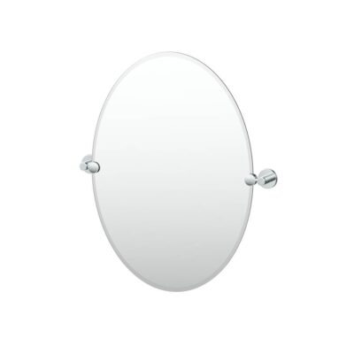Gatco Reveal 26.5''H Frameless Oval Mirror, Chrome