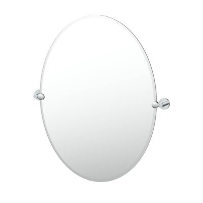 Gatco Reveal 32''H Frameless Oval Mirror, Chrome