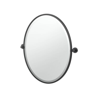 Gatco Reveal 27.5''H Framed Oval Mirror, Matte Black