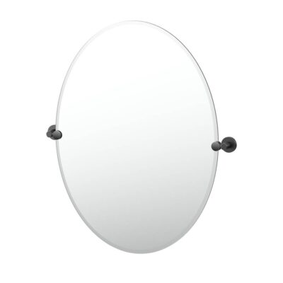Gatco Reveal 32''H Frameless Oval Mirror, Matte Black