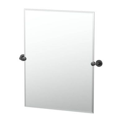 Gatco Reveal 31.5''H Frameless Rectangle Mirror, Matte Black