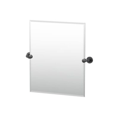 Gatco Reveal 24''H Frameless Rectangle Mirror, Matte Black