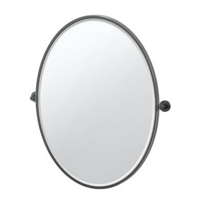 Gatco Reveal 33''H Framed Oval Mirror, Matte Black