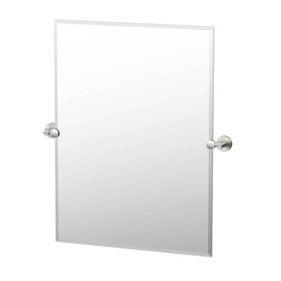 Gatco Reveal 31.5''H Frameless Rectangle Mirror, Satin Nickel