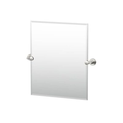 Gatco Reveal 24''H Frameless Rectangle Mirror, Satin Nickel