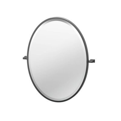 Gatco Bleu 27.5''H Framed Oval Mirror, Matte Black