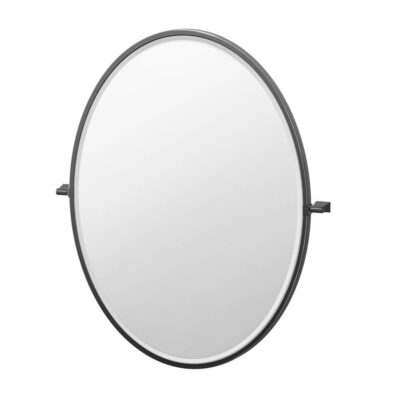 Gatco Bleu 33''H Framed Oval Mirror, Matte Black