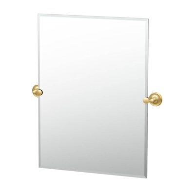 Gatco Designer II 24''H Frameless Rectangle Mirror Brushed Brass