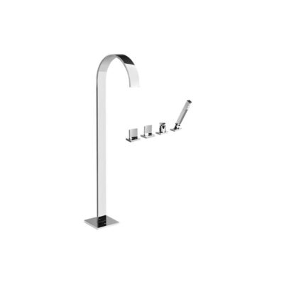 Graff Sade Floor-Mounted Tub Filler w/Deck-Mounted Handshower & Diverter