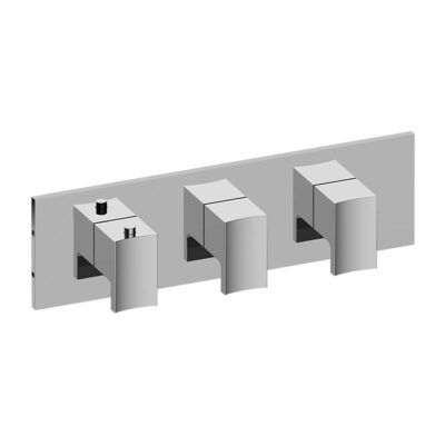 Graff Sade/Targa Square M-Series Valve Trim with Three Handles (Horizontal Orientation)