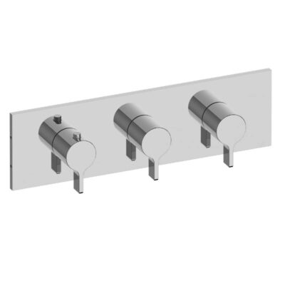 Graff Terra Square M-Series Valve Trim with Three Handles (Horizontal Orientation)