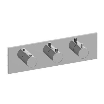 Graff M.E. Square M-Series Valve Trim with Three Handles (Horizontal Orientation)