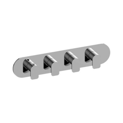 Graff Sento Round M-Series Valve Trim with Four Handles (Horizontal Orientation)