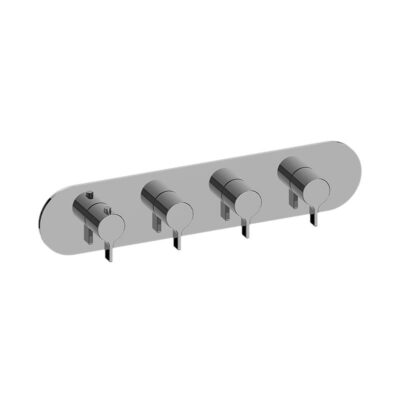 Graff Terra Round M-Series Valve Trim with Four Handles (Horizontal Orientation)