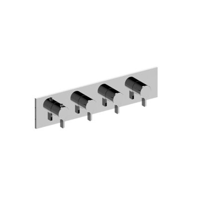 Graff Terra Square M-Series Valve Trim with Four Handles (Horizontal Orientation)