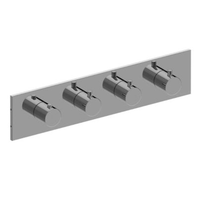 Graff M.E. Square M-Series Valve Trim with Four Handles (Horizontal Orientation)