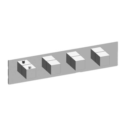 Graff Incanto Square M-Series Valve Trim with Four Handles (Horizontal Orientation)