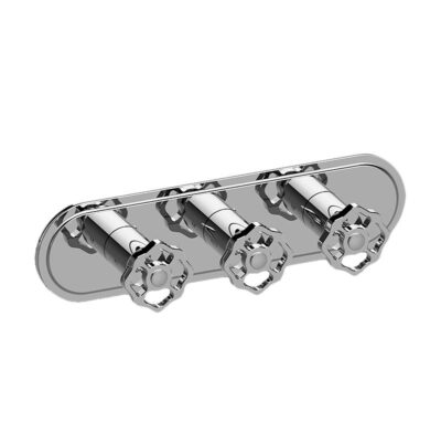 Graff Vintage Traditional M-Series Valve Trim with Three Handles (Horizontal Orientation)