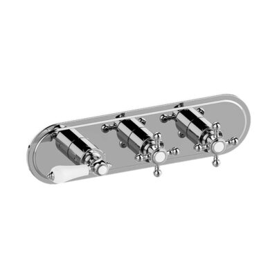 Graff Adley Traditional M-Series Valve Trim with Three Handles (Horizontal Orientation)