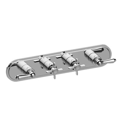 Graff Camden Traditional M-Series Valve Trim with Four Handles (Horizontal Orientation)