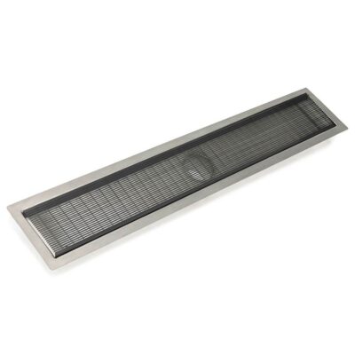Infinity Drain 48'' FF Series Complete Kit with 4'' Wedge Wire Grate in Gunmetal