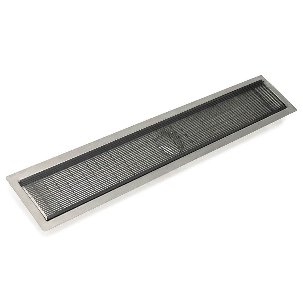 Infinity Drain 48'' FF Series Complete Kit with 4'' Wedge Wire Grate in Gunmetal