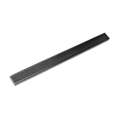 Infinity Drain 48'' FX Series Complete Kit with Perforated Offset Slot Grate in Gunmetal