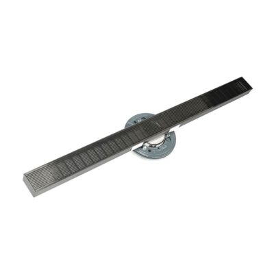 Infinity Drain 36'' S-Stainless Steel Series High Flow Complete Kit with 2 1/2'' Wedge Wire Grate in Gunmetal with ABS Drain Body, 3'' Outlet