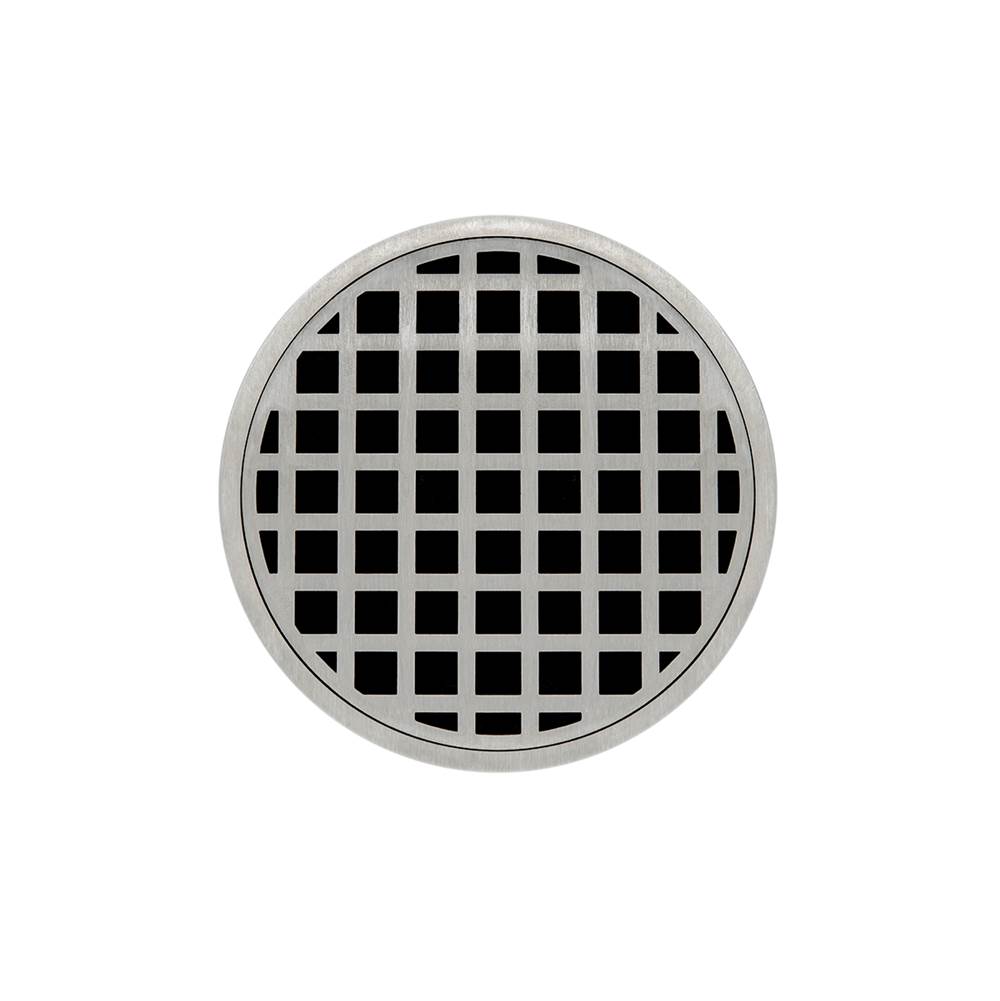Infinity Drain 5'' Round RQD 5 Complete Kit with Squares Pattern Decorative Plate in Gunmetal with ABS Drain Body, 2'' Outlet - Image 10