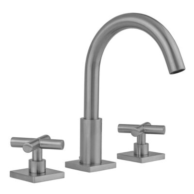 Jaclo Uptown Contempo Faucet with Square Escutcheons & Contempo Hub Base Cross Handles