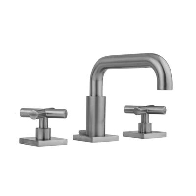 Jaclo Downtown Contempo Faucet with Square Escutcheons & Contempo Hub Base Cross Handles