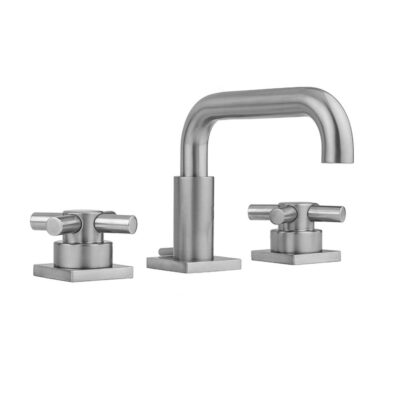 Jaclo Downtown Contempo Faucet with Square Escutcheons & Contempo Cross Handles- 0.5 GPM