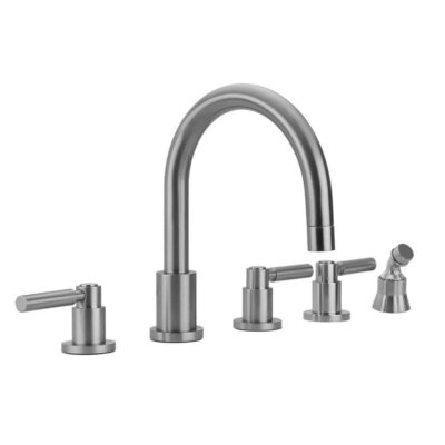 Jaclo Contempo Roman Tub Set with High Lever Handles and Angled Handshower