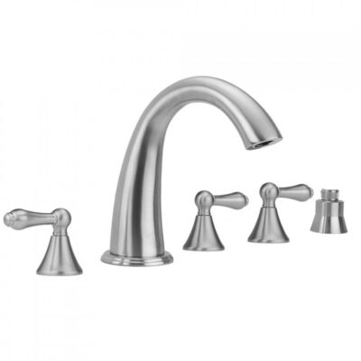 Jaclo Cranford Roman Tub Set with Regency Lever Handles and Straight Handshower Mount