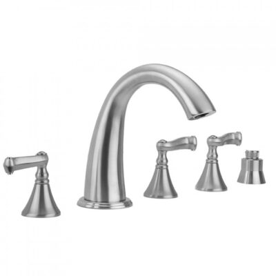 Jaclo Cranford Roman Tub Set with Ribbon Handles and Straight Handshower Mount