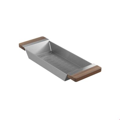 Home Refinements by Julien Colander For Fira Sink W/Ledge, Walnut Handles, 6X17-1/4X2-1/4