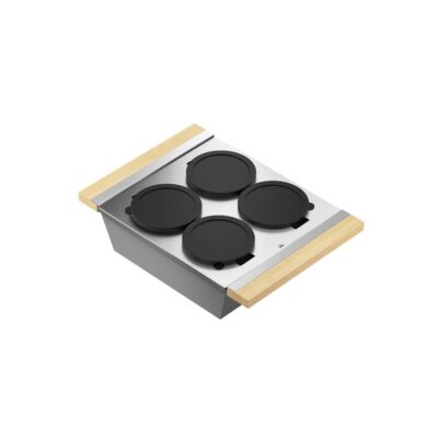 Home Refinements by Julien Serving Bin With Bowls (4) For 18In Sink, Maple Handles, 12X19X4