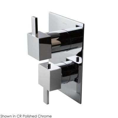 Lacava TRIM ONLY - Thermostatic Valve w/3 way diverter + OFF, GPM 8 (60PSI) with rectangular back plate and 2 stacked square handles