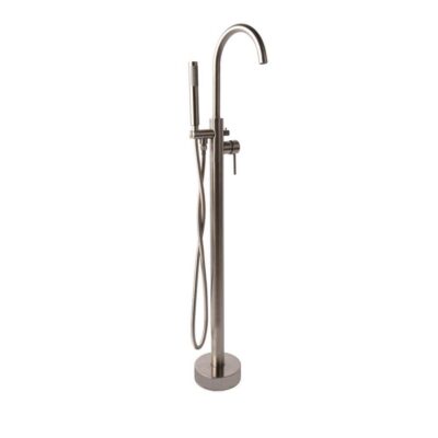 Lacava Floor-standing tub filler 37 1/4''H with one lever handle, two-way diverter, and hand-held shower with 59'' flexible hose.