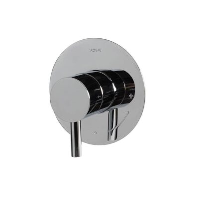 Lacava Cigno trim - Built-in progressive pressure balancing mixer with a lever handle and round backplate. Water flow rate: 5.6 gpm at 43.5 psi. DIAM: 5'' - Rough-in No. VPBP sold separately