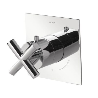 Lacava TRIM ONLY - Thermostatic Valve GPM 10 (60PSI) with rectangular back plate and cross handle